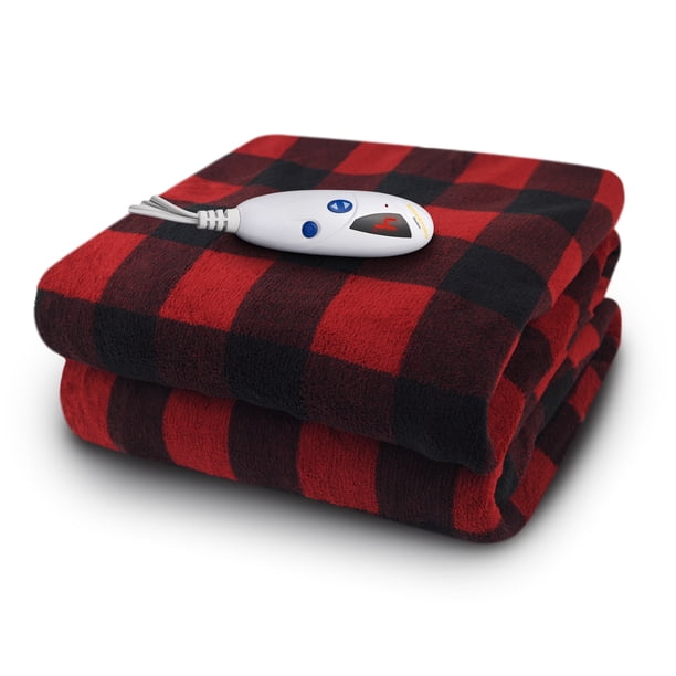 Biddeford Blankets Micro Plush Electric Heated Throw With Digital Controller 60 X 50 Red Buffalo Plaid Walmart Com Walmart Com