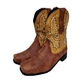 thumbnail image 1 of UKAP Botines vintage para mujer Botas de vaquero con punta cuadrada Botas de invierno occidentales de media pantorrilla Botas de equitación bajas y gruesas, 1 of 6