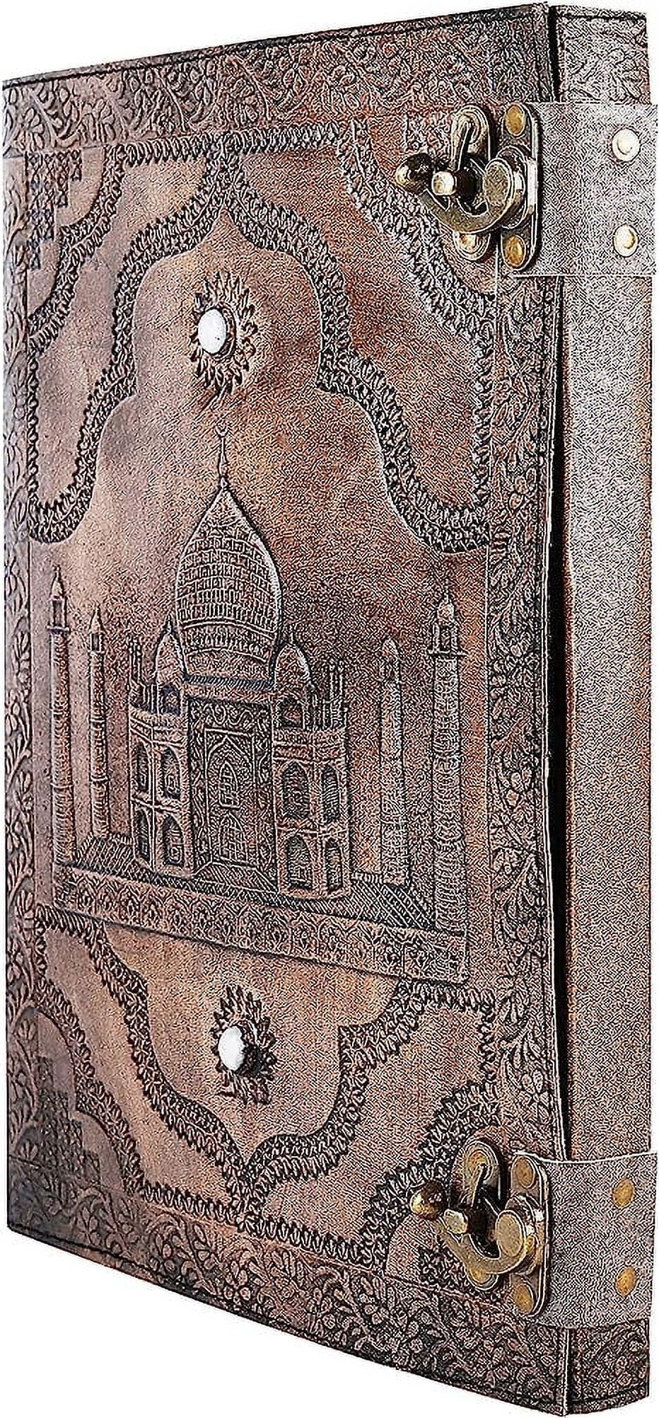 OVERDOSE Tajmahal Vintage Leather Journal - Handmade Antique Journal For Students & Office For Men Women Diary Leather Sketchbook Drawing - Size 10 X 13 Inches | 25 X 33 cm