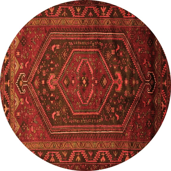 Ahgly Company Indoor Round Persian Orange Traditional Area Rugs, 6' Round