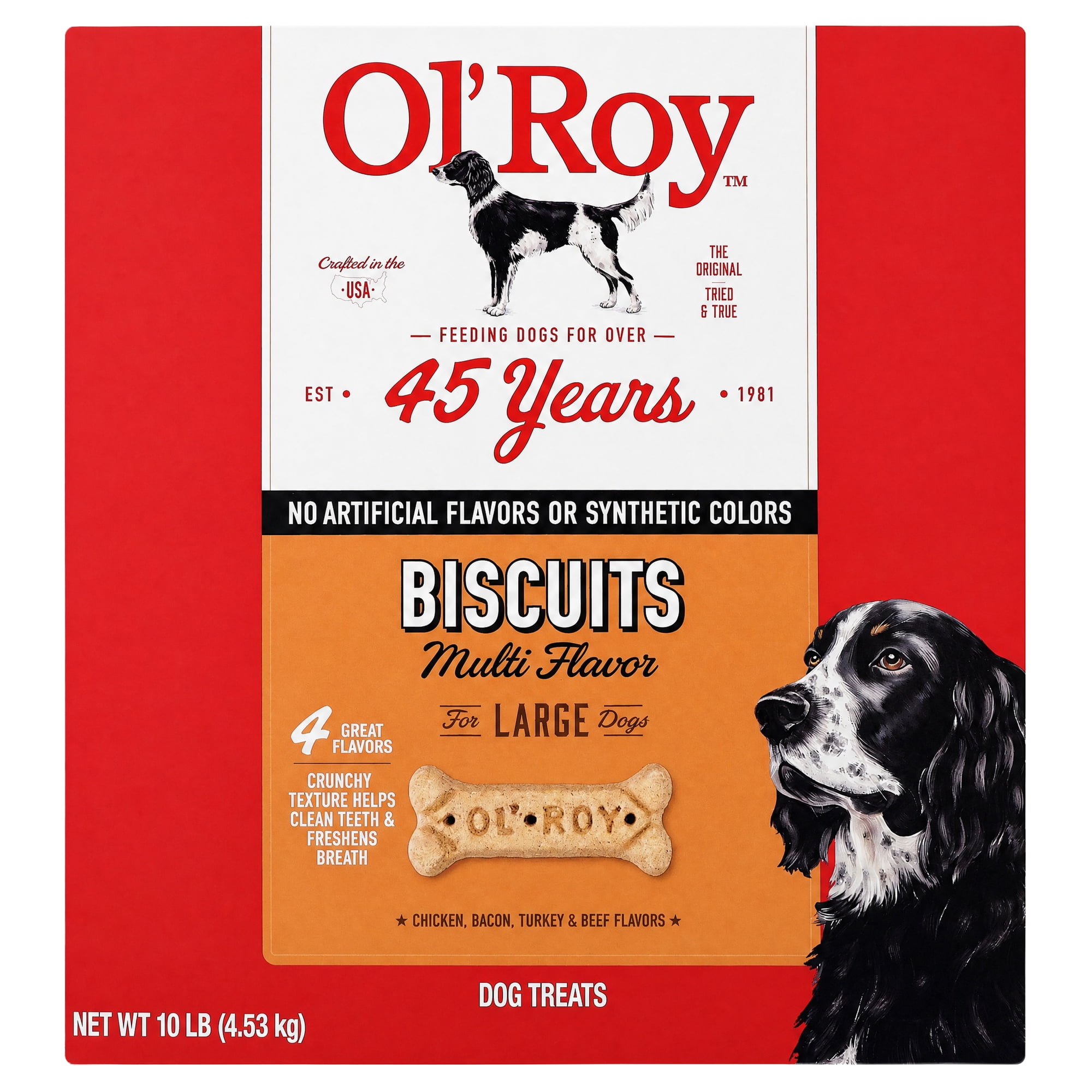 Ol' Roy Multi Flavored Biscuits for Large Dogs, 10 lb Box