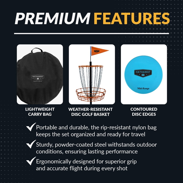 Hathaway 6-Player Disc Golf Set with Basket photo 5