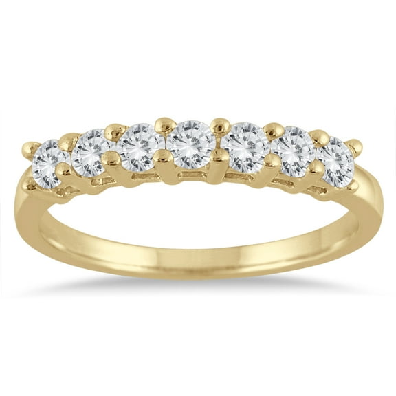 1/2 Carat TW 7 Stone Diamond Band in 10K Yellow Gold (J-K-L Color, I2-I3 Clarity)