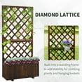 thumbnail image 4 of Outsunny Wooden Raised Garden Bed with Trellis and Drain Holes, Brown, 4 of 10