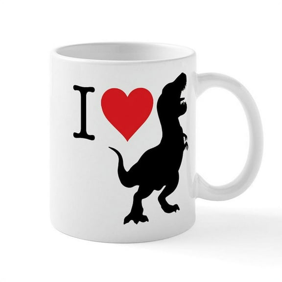CafePress - I Love T Rex - 11 oz Ceramic Mug - Novelty Coffee Tea Cup