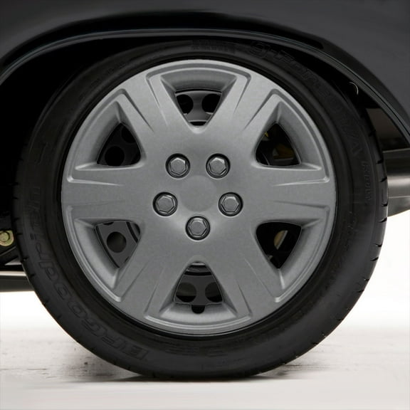 Set of Four 15" Silver Hubcap Wheel Covers for 2005-08 Toyota Corolla (Push-on)
