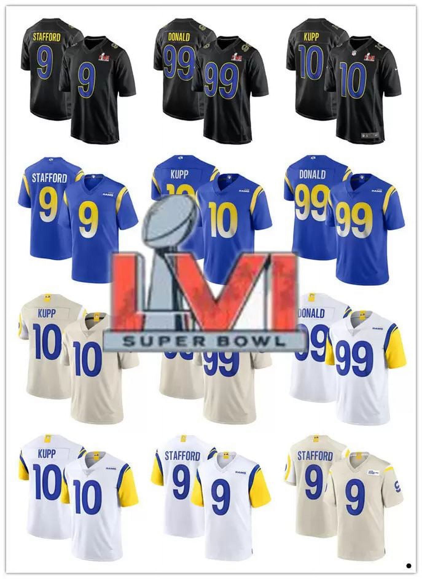  Outerstuff Youth NFL PRO LINE Aaron Donald Black Los Angeles  Rams Super Bowl LVI Player Jersey : Sports & Outdoors