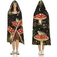thumbnail image 3 of Toad Frog Butterfly Mushroom Floral Hooded Blanket Fashion Hoodie Cloak Cape Wearable Throw Blankets Gift, 3 of 6