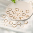 thumbnail image 5 of Women Geometric Circle Moon Rings Set 20 Piece Alloy Electroplated Dainty Stackable Fashion Jewelry Trendy Mod, 5 of 6