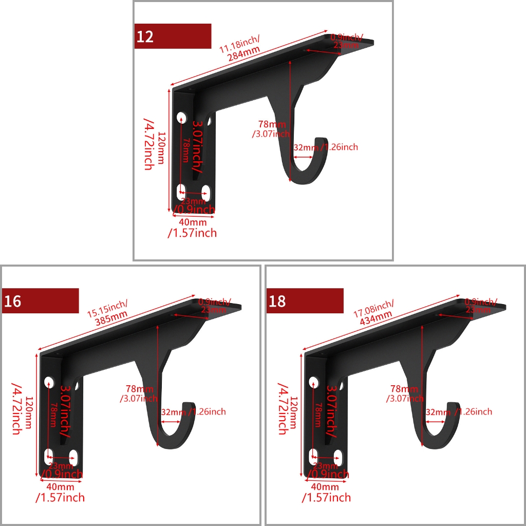 WINDLAND Multipurpose Outdoor Shelf Brackets Rustproof Wall Supports Easy Installion