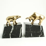Bey-Berk Wall Street Book Ends 6.5"H Gold (R19B)
