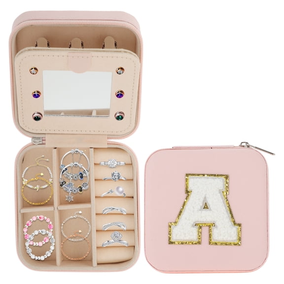 Unique Bargains Letter A Travel Jewelry Organizer for Necklace Earrings Ring