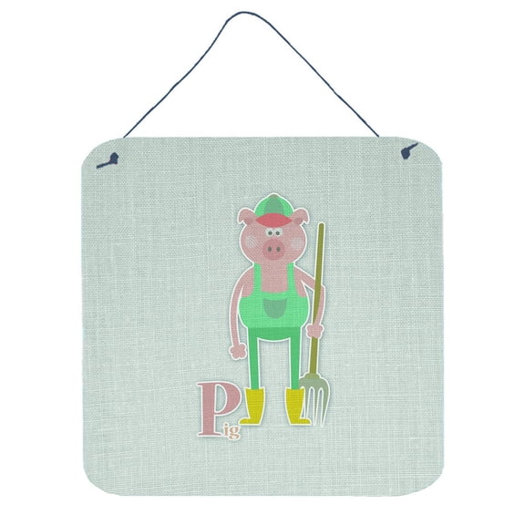 Alphabet P for Pig Wall or Door Hanging Prints