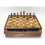 French Sheesham Chessmen on Walnut/Maple Chest