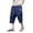 Navy, variant on Men's Linen Blend Harem Capri Pants Baggy Lounge Harem Pants Wide Leg Beach Cropped Trousers (Navy XXXL)