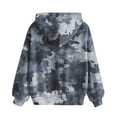 thumbnail image 4 of Girls Boys Camo Hoodie Toddler Oversized Hooded Sweatshirt Camouflage Casual Pullover Tops with Pockets Gray 120, 4 of 4