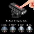 thumbnail image 4 of Luz de bicicleta, potente 2400 lúmenes, 4400mah, luz delantera para bicicleta, lámpara LED recargable USB, 4 modos de luz, impermeable Ip65 para acampar Feliz Sencillez, 4 of 5