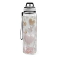 thumbnail image 2 of 3d Hearts Flower Jewels Pearls Sports Water Bottle Portable Travel Mug 32oz BPA Free Leak Proof Straw Transparent Tritan for Gym Yoga Cycling Camping, 2 of 7