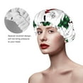 thumbnail image 4 of Kdxio Buffalo Plaid Christmas Trees Print Shower Cap for Women,Elastic and Reusable,Double Waterproof Layers Bathing Hat, 4 of 9