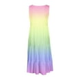 thumbnail image 5 of Womens Fashion Holiday Summer Round Neck Gradient Print Sleeveless Party Beach Dress, 5 of 6