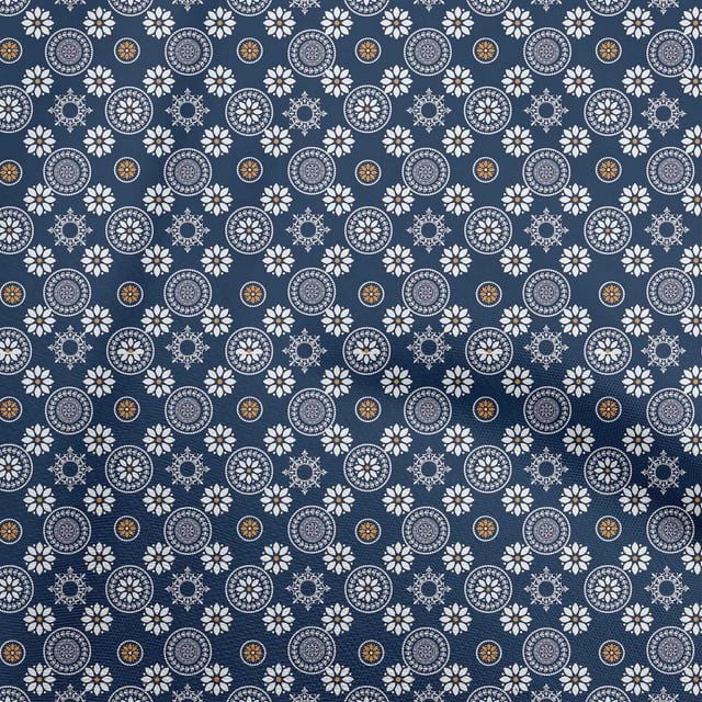 oneOone Viscose Jersey Navy Blue Fabric Block Craft Projects Decor Fabric Printed By The Yard 60 Inch Wide