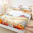 thumbnail image 3 of Manfei Autumn Fall Pumpkin Full Size Sheets,Country Floral Sunflower Bed Sheets,Fall Farm Sheet Sets For Girl Boys,Microfiber Bedroom Decor,4pcs, 3 of 7
