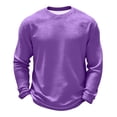 thumbnail image 2 of Men's Waffle Thermal Shirts Textured Underwear Tops, Lightweight Pullover Sweaters, Long Sleeve, Crew Neck Purple S, 2 of 4