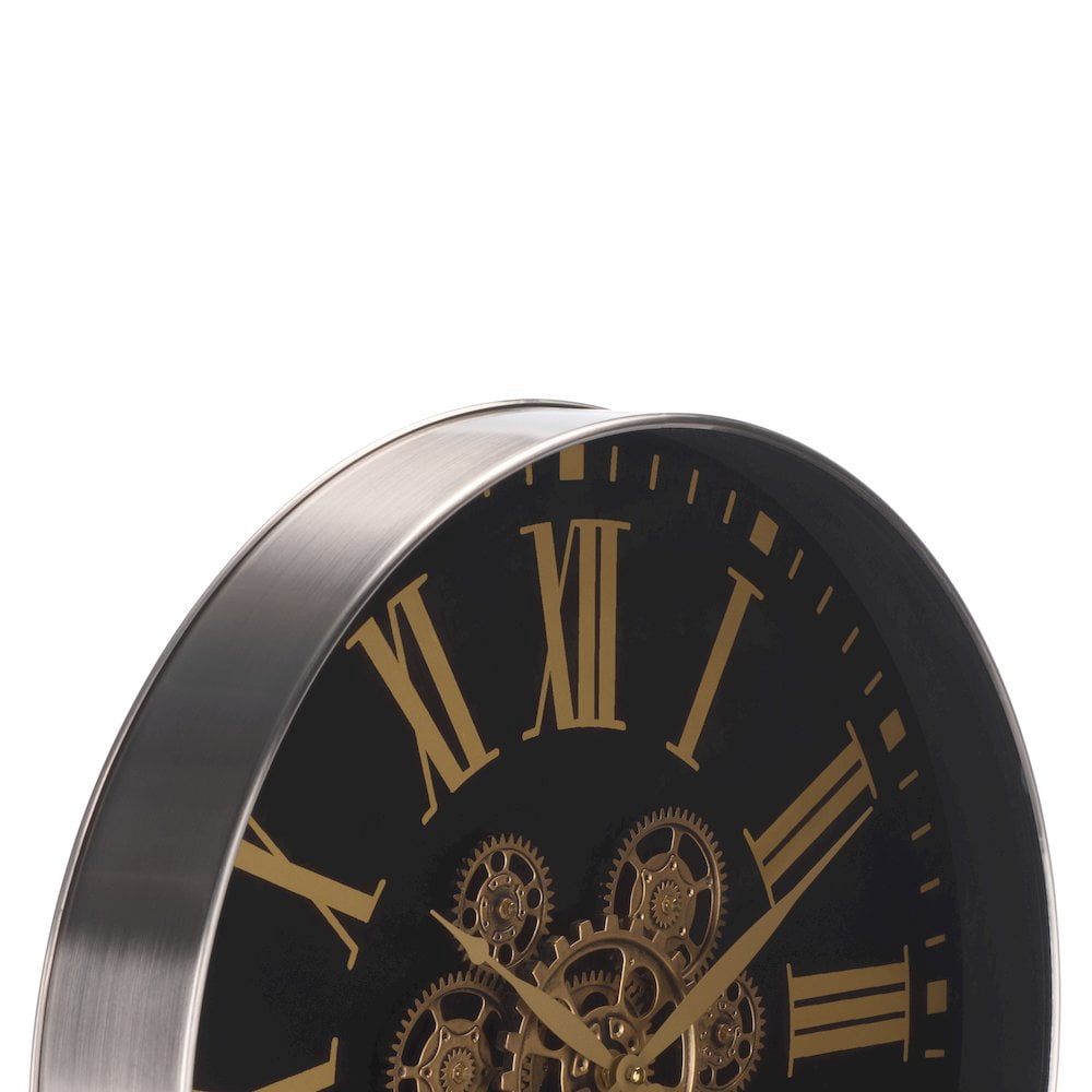 SEI Thatcher Roman Gear Clock/Black/Gold