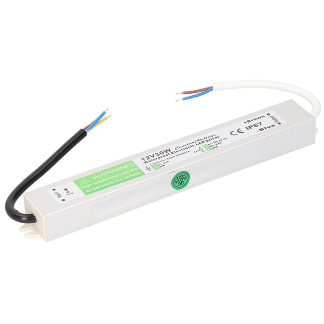 LED Power Supply Driver, High Dielectric Strength 30W Waterproof Power Supply, Low DC Ripple AC90-250V Anti-Corrosion LED Light Bars For LED Spotlights