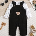 thumbnail image 5 of Toddler Boy Outfit Long Sleeve Sweatshirt And Pants Set Infant Baby Boy Fall Winter Clothes(Black,9-12 Months), 5 of 5