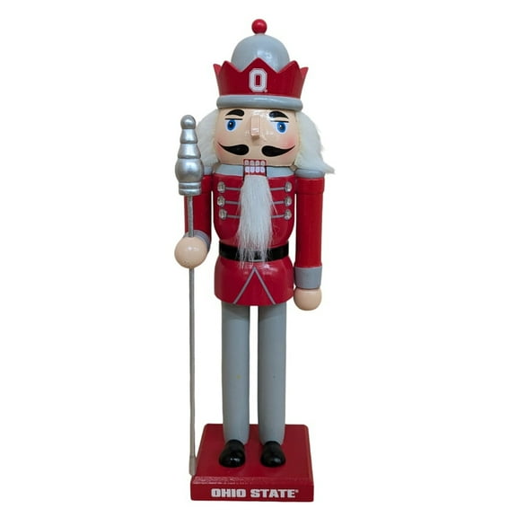 Ohio State Buckeyes 12" Wooden Nutcracker Statue