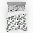 thumbnail image 2 of Ambesonne Floral Bedding Set 3 Pcs, Monochrome Doodle Plants, Twin XL, Black White, 2 of 3