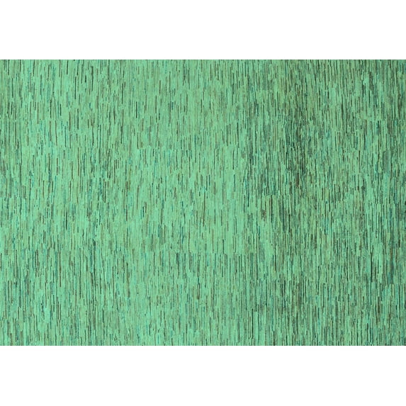 Ahgly Company Indoor Rectangle Abstract Turquoise Blue Modern Area Rugs, 2' x 5'