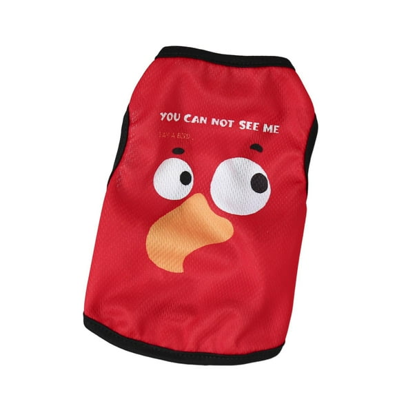 Pet Vest Round Neck Sleeveless Cartoon Print Cat Dog Vest Summer Costume for Daily Wear