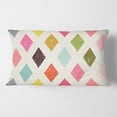 thumbnail image 2 of Designart Diamond Retro III' Mid-Century Modern Throw Pillow - 12x20, 2 of 2