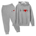 thumbnail image 2 of Gaexia Athletic Clothes Big Boys Tracksuit Sweatpants Hoodie Set Soccer Outfit Solid Color Hoodie Sets 2 Pieces Boys Sweatsuit Set,Grey,18-24 Months, 2 of 3
