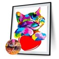 thumbnail image 2 of Wdftyju 5D DIY Diamond Painting Kits Colorful Cat Full Square Drill Art (20X30cm) Wdftyju 7bs0jd2gy6ha7cx5D01, 2 of 9