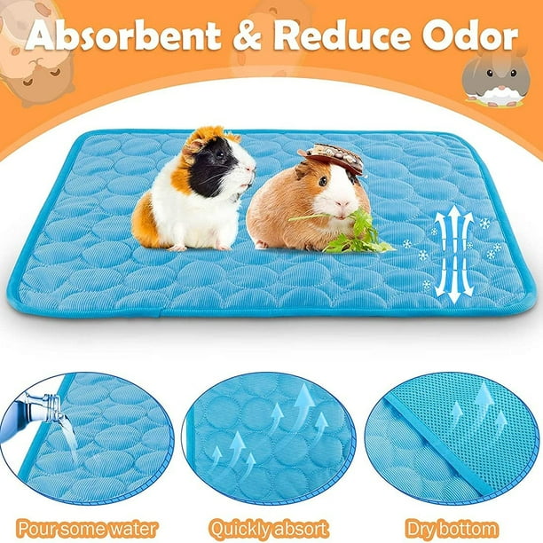 Guinea Pig Cage Liners Cooling Mat Ice Pad Summer Small Animal Cooling Mat Breathable Hamster Pee Pad for Rabbit Chinchilla Hedgehogs Size 63