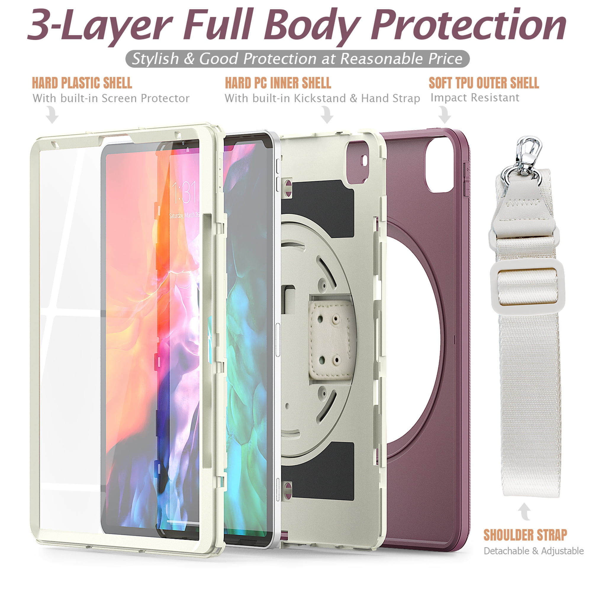 iPad Pro 12.9 Triple Protection Case with Stand - Dealy