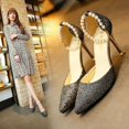 thumbnail image 2 of Talons Hauts de Haute Qualité pour Femmes Chaussures Noires Or Argent 38, 2 of 5