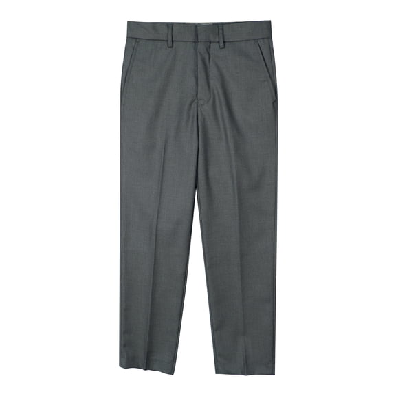 Spring Notion Boys' Flat Front Dress Pants, Charcoal 08