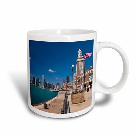 3dRose Chicago skyline from Navy Pier, Illinois - US14 JRE0015 - Joe Restuccia III, Ceramic Mug, 15-ounce