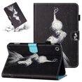 thumbnail image 1 of SaniMore Wallet Case for Samsung Galaxy Tab A8 Case 10.5" 2022 SM-X200/X205, Auto Wake/Sleep PU Leather Case TPU Shell Painted Magnetic Clasp Card Slot Pen Holder Anti-slip Strip Stand Case, Girl, 1 of 9
