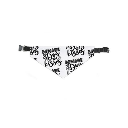 Beware Dog Kisses Typography Bandana -Image by Shutterstock, Small