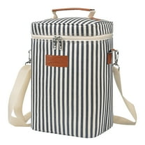 Tirrinia Polyester Leakproof Insulated Wine Tote Cooler Bag,Wine Carrier,Champagne Carrier Bag,Portable Waterproof Wine Bag with Removable Compartment and Top Strap,Wine Gifts for Wine Lovers,Stripe