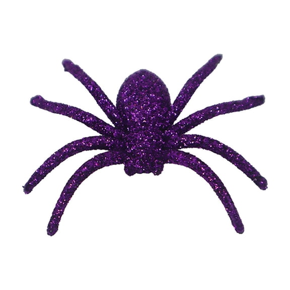Getwin,Assorted Glitter Plastic Spider Decorations, Multicolor Halloween Prank Toys and Party Accents for Festive Displays