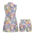 thumbnail image 5 of COEQINE Easter Cute Bunny Egg Print Tennis Dress for Women 2 Piece Set Sleeveless V-Neck Pickleball Dresses with Pockets and Shorts Lightweight Soft Golf Outfits, XS, 5 of 7