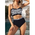 thumbnail image 5 of Bikini Bandeau Léopard Noir à Volants Taille Haute pour Femme, 5 of 5