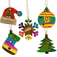 thumbnail image 3 of Adornos colgantes navideños de madera Anditoy, 50 unidades con accesorios, 3 of 7