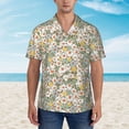 thumbnail image 5 of Uemuo Daisy Printed Regular Fit Short Sleeve Casual Hawaiian Shirt for Men,Aloha shirt,Tropical shirt,Floral print shirt,Vacation Beach shirt-Medium, 5 of 9
